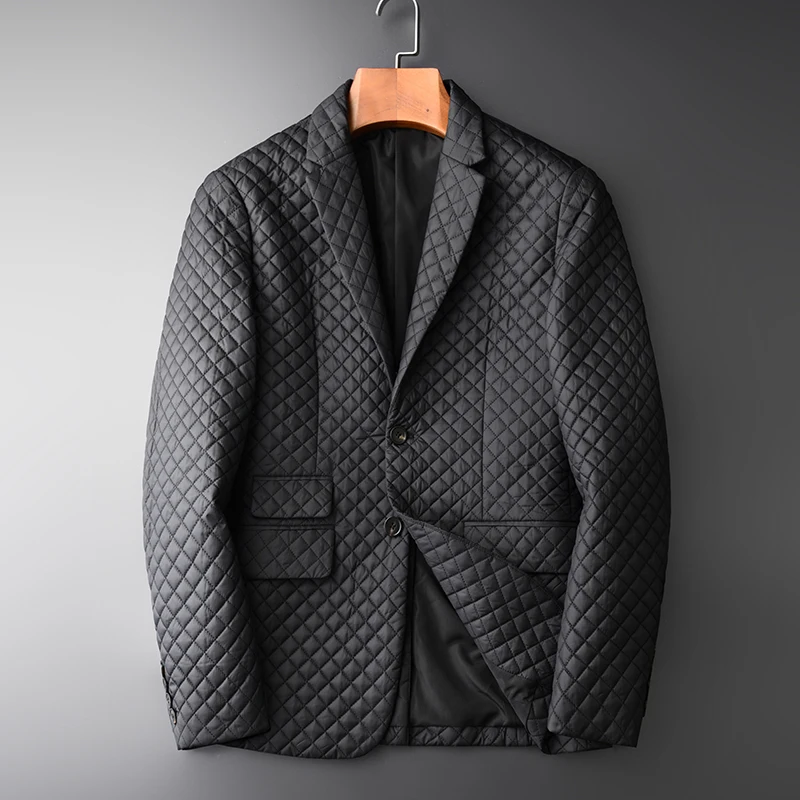 Minglu протектор блейзер мужской высокое качество добавьте заполнение черный