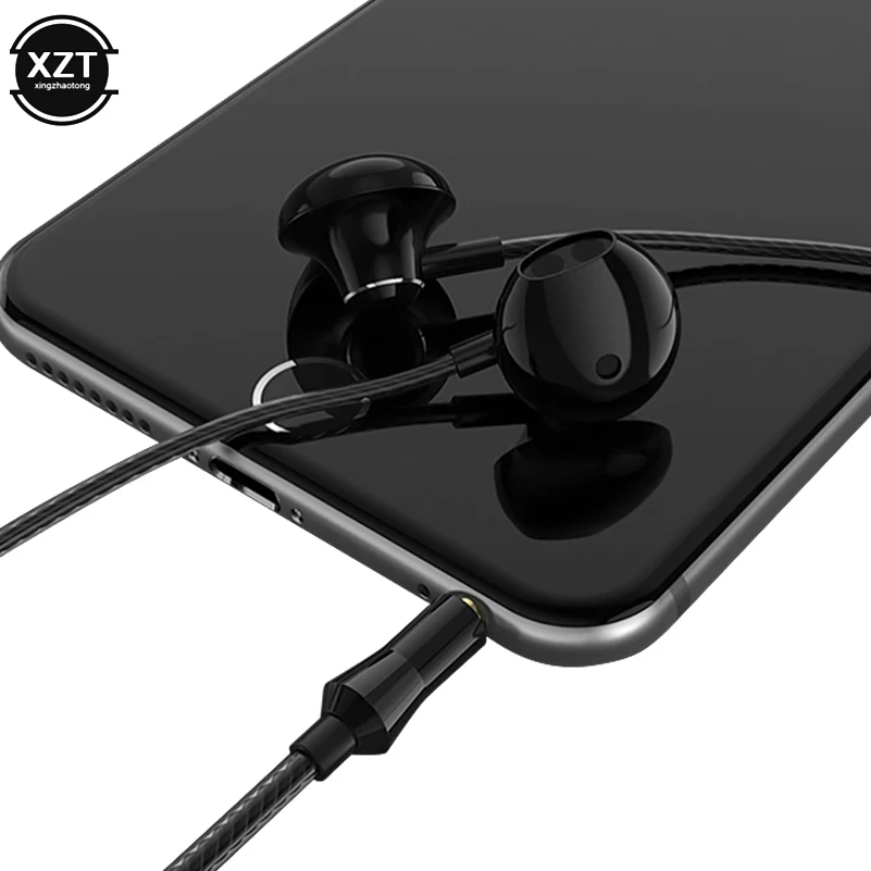 2019 наушники 3 5 Stereo Bass шумоподавляющие с микрофоном управление проводом для