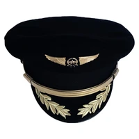 custom upscale pilot cap airline captain hat uniform hat party cap adult men military hats