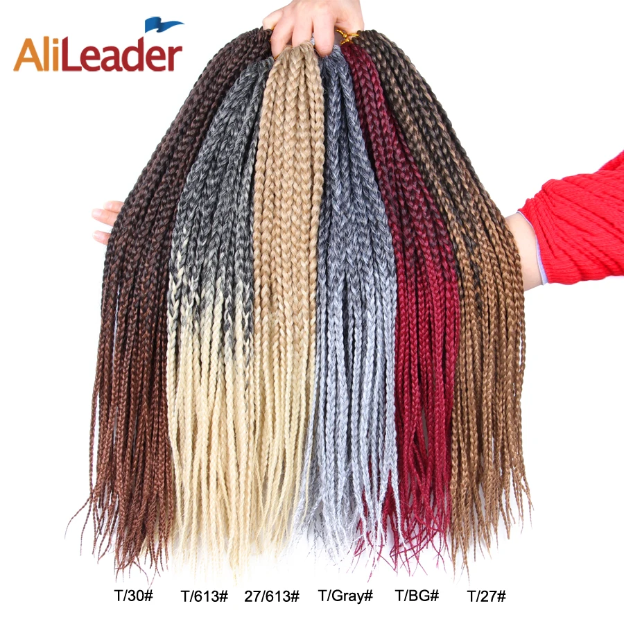Alileader Synthetic Products Box Braid Hair Extensions 12 16 20 24 Inch Crochet Hair Braiding Twist Braids 22Strands/Pack