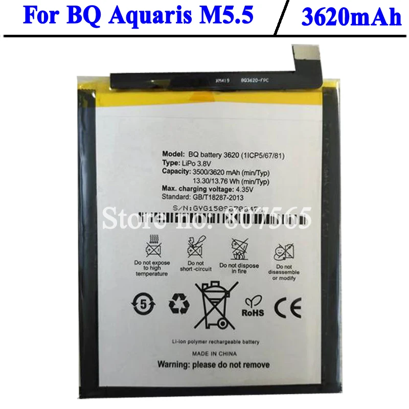 Для BQ Aquaris M5.5 батарея 3620mAh Batterie Bateria высокое качество|battery for|bq aquaris batterybattery |