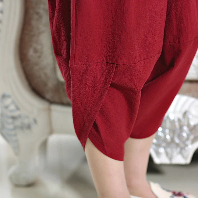 Unisex Summer Linen Shorts New High Elastic Waist Minimalism Vintage Literary Casual Women Short Pants Japanese Hip Hop Styles