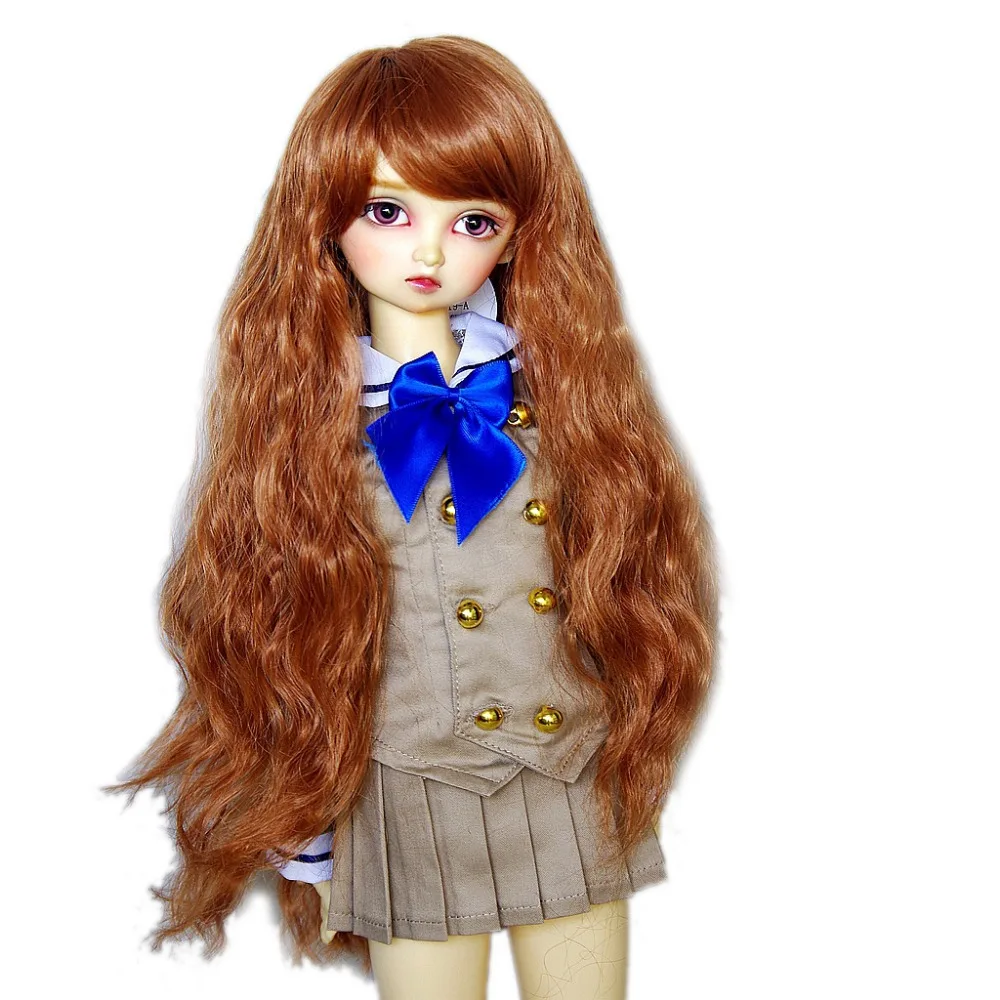 

[wamami] 97# Long Wig/ Curling Wig/Brown Wig For 1/3 SD AOD DOD BJD Dollfie 8-9"