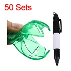 Шаблон для мячей для гольфа, для маркера, для выравнивания линии лайнера, с ручкой, аксессуары для клуба, 50 наборов