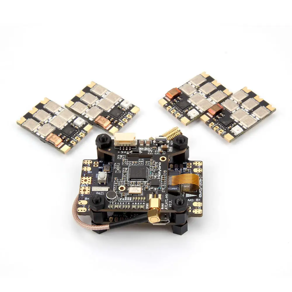 

Holybro Kakute F7 AIO OSD BEC Flight Controller & Atlatl HV V2 FPV Transmitter & 4 PCS 65A BL_32 Tekko32 F3 Metal ESC Combo for