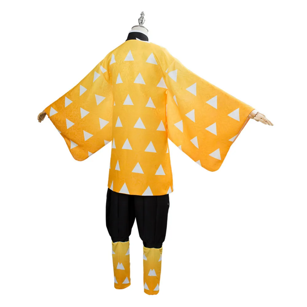 

Agatsuma Zenitsu cosplay Demon Slayer: Kimetsu no Yaiba Cosplay Men Women Kimono Outfit Wig Shoes Full Set Halloween Carnival