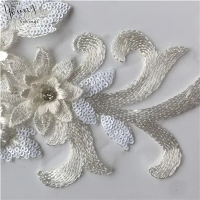 High quality 3D Flower Lace Collar DIY Embroidery Applique Neckline Sewing Fabric Decorative Clothing Accessories Scrapbooking