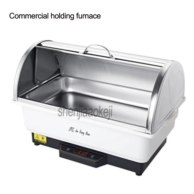 

1pc 9L Commercial holding furnace Temperature-controlled Buffy furnace stainless steel half flip buffet stove 220V / 110V 500w