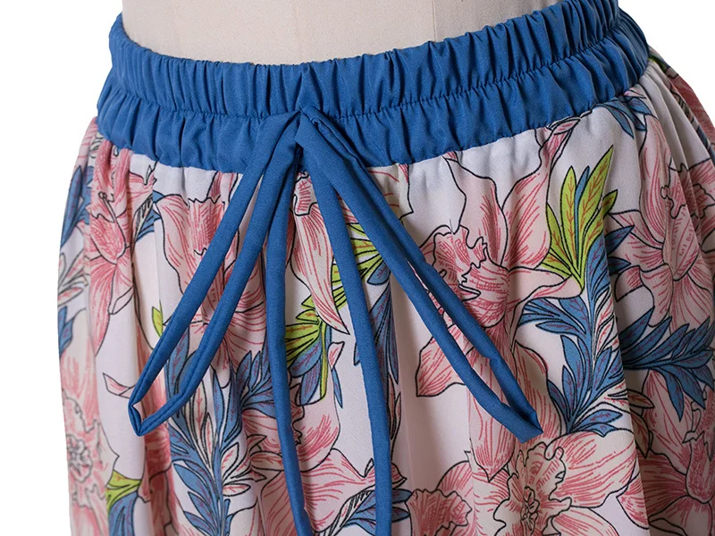 Женская элегантная пляжная юбка с цветочным принтом женские плиссированные
