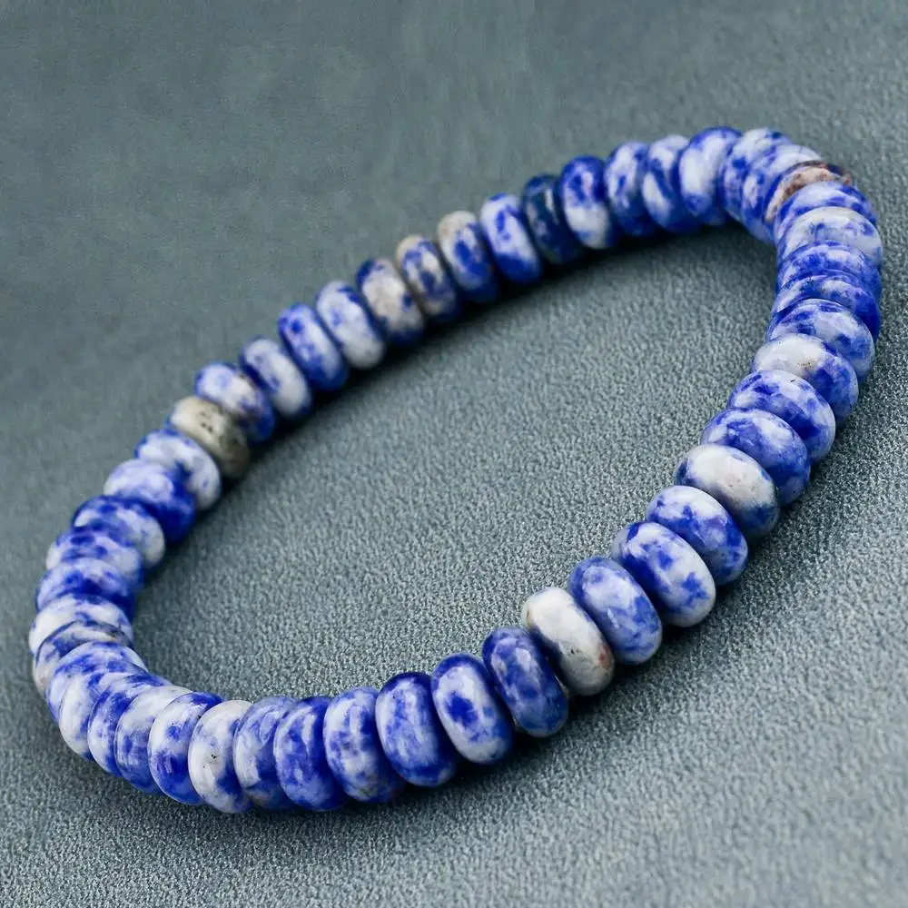 Новинка модные крупные браслеты LongWay с натуральным камнем и синими бусинами