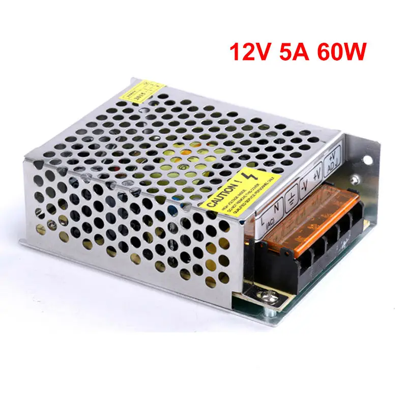 12v 5a источник питания 12V 5A светодиодный драйвер 60w адаптер алюминиевый AC 110V 220V до