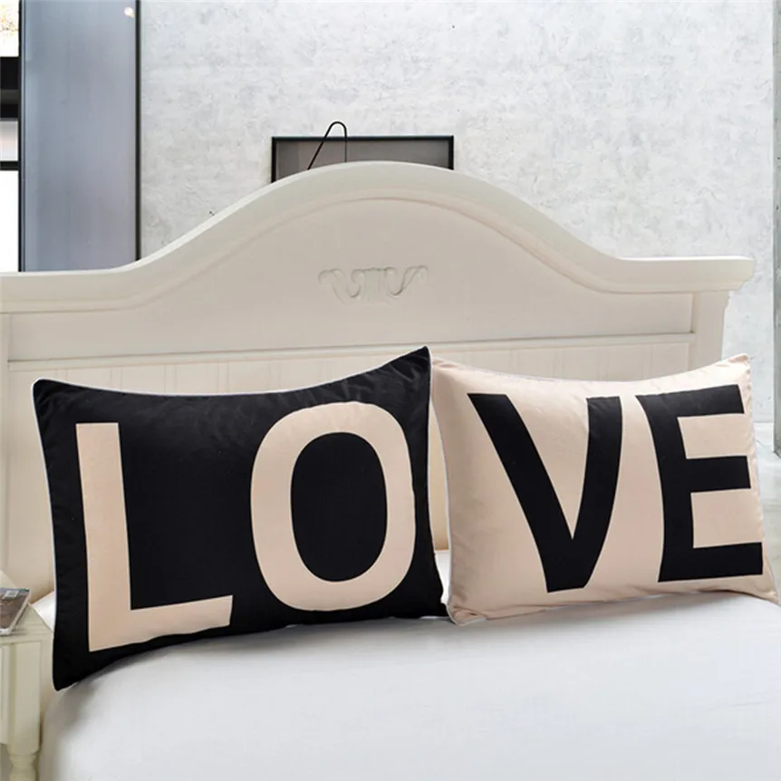 Наволочки Love Letter из хлопка с надписью LOVE Rectangle 30*50 см наволочки для зимы чехлы