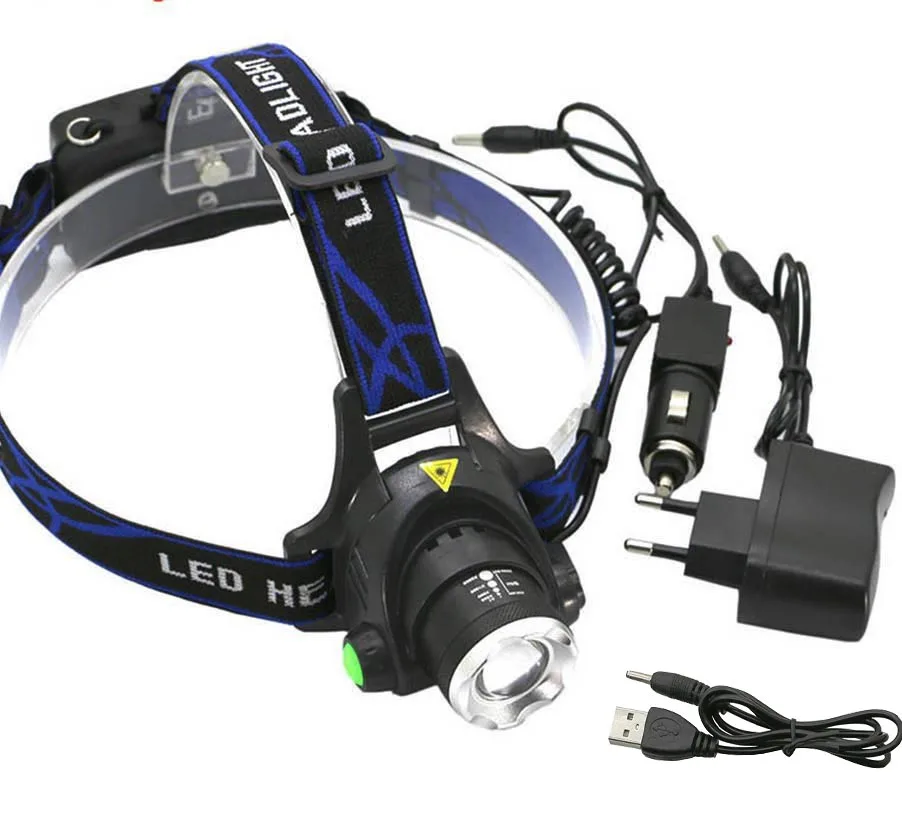 Zoom XML-T6 головной светильник 18650 2000lm светодиодный налобный фонарь с масштабированием водонепроницаемый перезаряжаемый EBuyFire супер головной светильник вспышка светильник s - Испускаемый цвет: SET 2