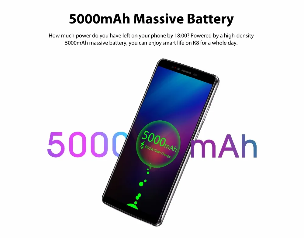 Oukitel K8 6 0 ''HD 18:9 Incell Дисплей 4 Гб Оперативная память 64 Встроенная MT6750T Octa Core Android 8