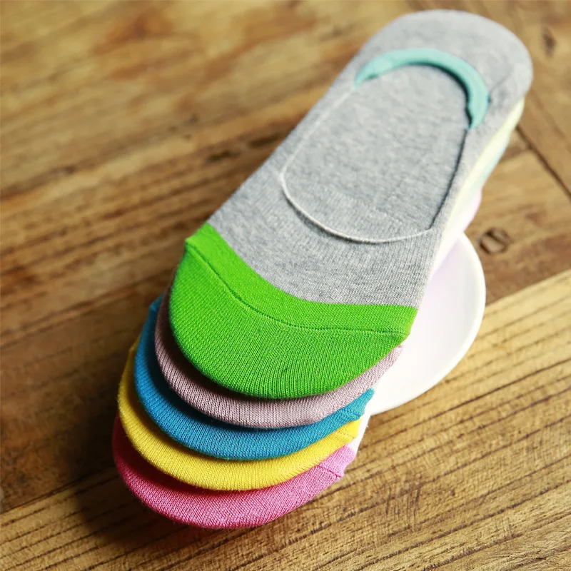 10 Пар/лот Весной лето новый женщин невидимые носки конфеты цветные контактные