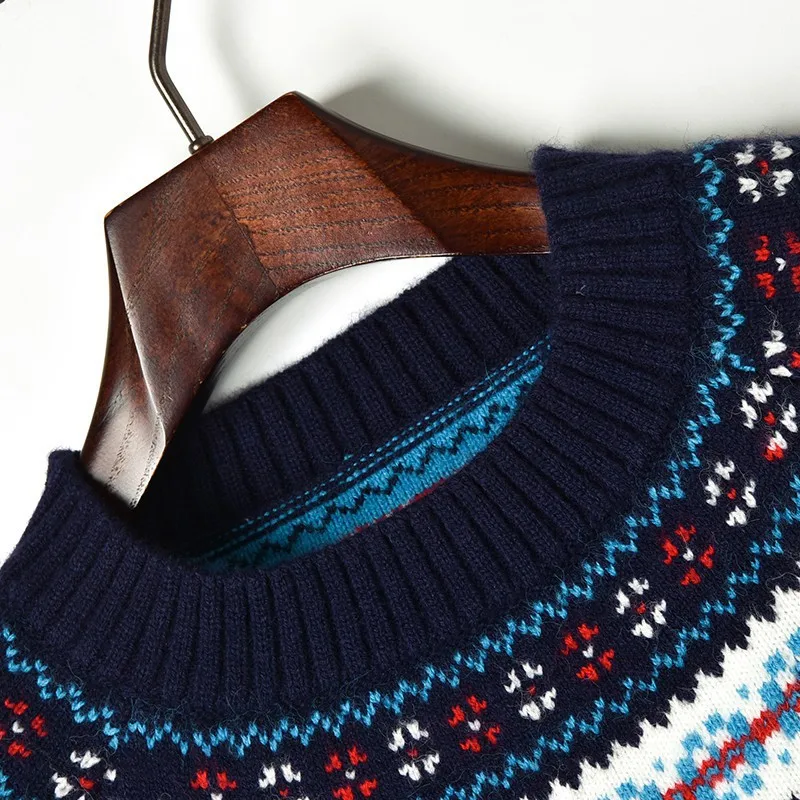 2018 новые женские свитера со снежинками жаккардовый свитер контрастного цвета с