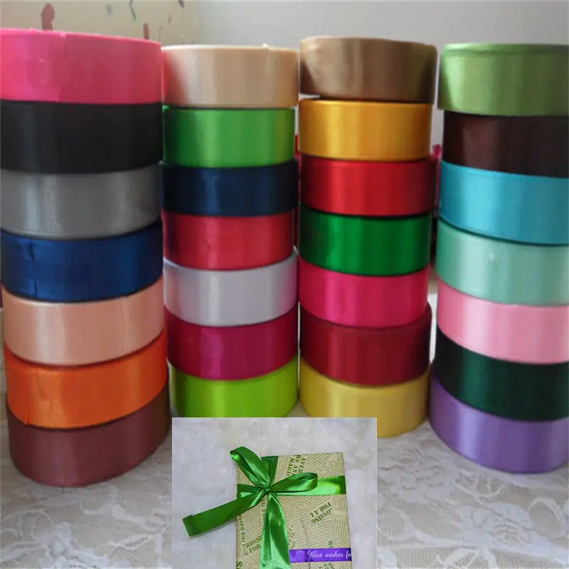 Цвет на выбор 25 ярдов 20 мм атласная лента для рукоделия декор банта украшение