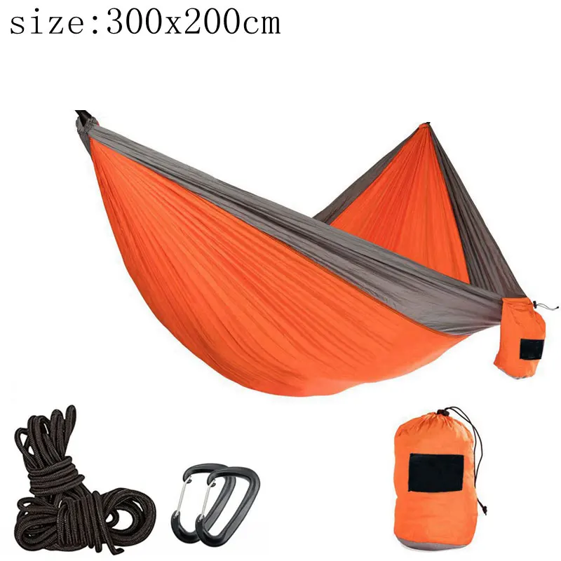 orange300x200cm Портативный гамак-парашют для кемпинга выживания садовая мебель для отдыха и сна Hamaca дорожная двойная подвесная кровать 300*200 см - Цвет: orange300x200cm