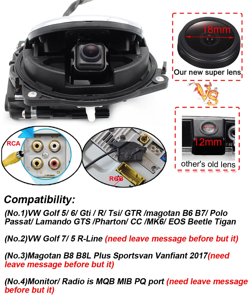 Для VW Golf 5 6 GTR magotan B6 B7 Polo Passat Lamando GTS Pharton CC MK6 EOS Beetle TiganBadge VW logo Flipping Emblem camera