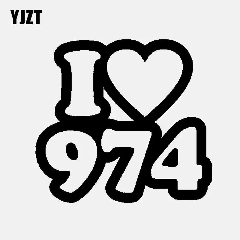 YJZT 14 4 см * 13 3 креативная I love 974 виниловая Высококачественная Автомобильная