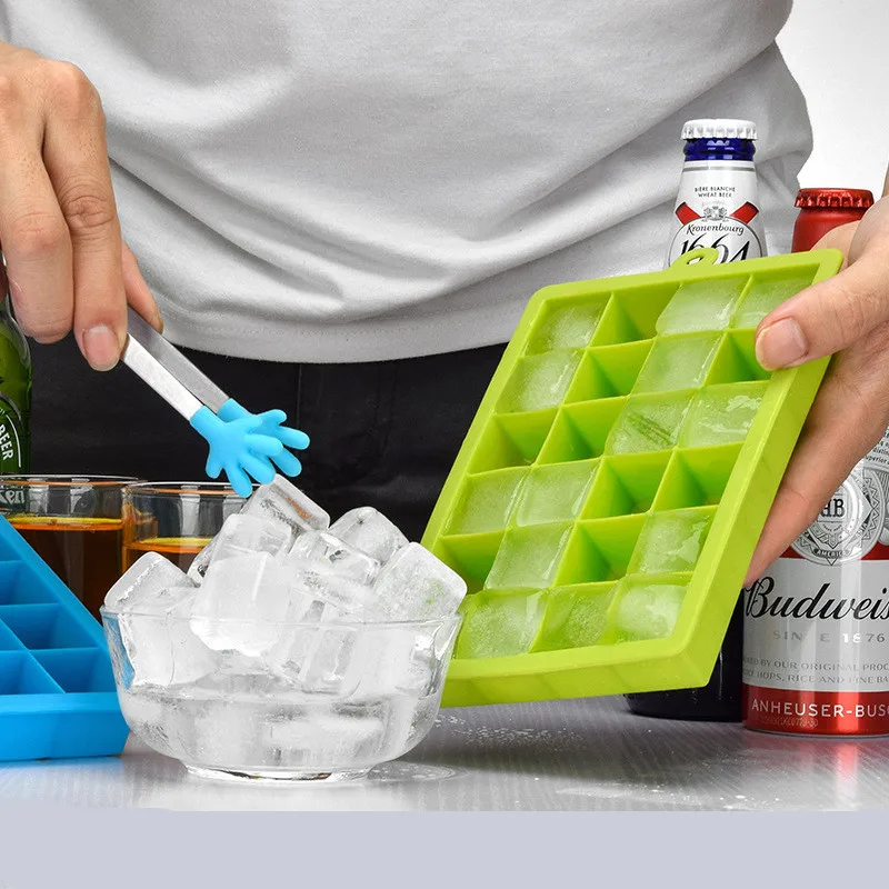 24 Сетки силиконовые лотки с формами для кубиков льда DIY пустынный коктейль льда Куб формы квадратной формы сока фруктовый лед плесень бар аксессуары