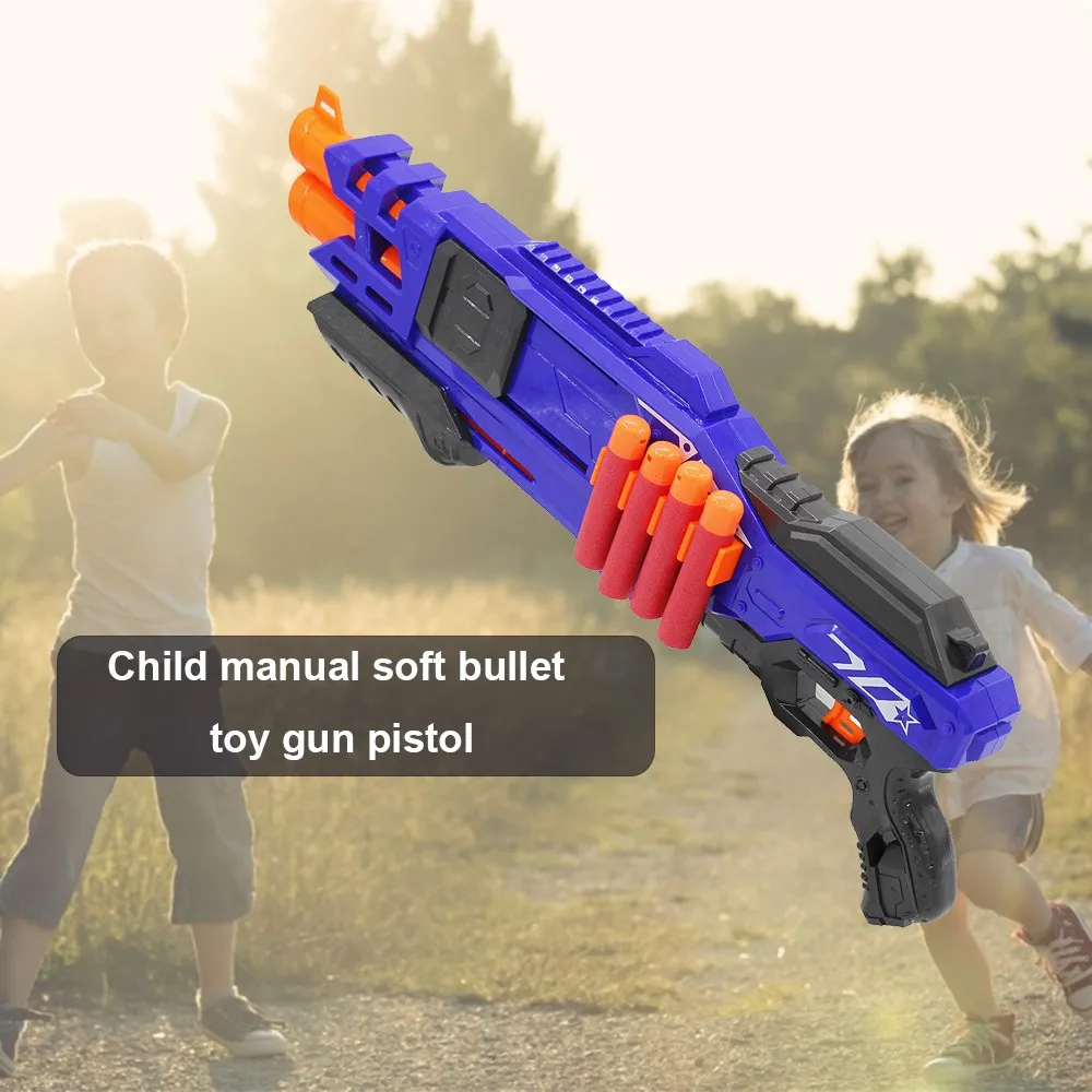 

Manual Toy Gun for Nerf 9.5cm Refill Bullets Darts Mega Gun Kids Toy Foam Soft Big Hole Head Bullets Toy Gun