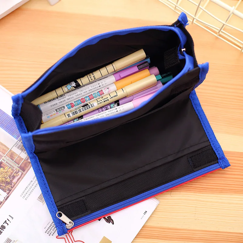 

NEW Large School Pencil case Bag for Girls Boys PU leather Pencil-cases Box 66649 Stationary Products Supplies