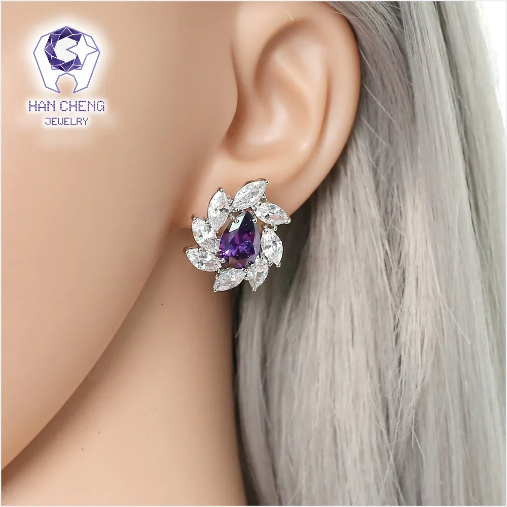 Новые модные роскошные большие спиральные медные серьги HanCheng с кубическим