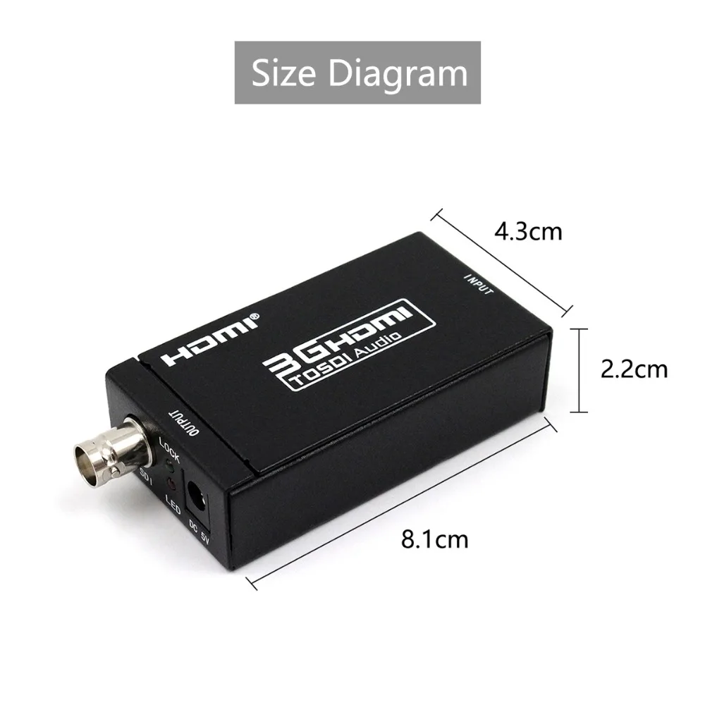 2 шт. мини HDMI в SDI Mini 3G HD SD-SDI видео микро конвертер адаптер для камеры |