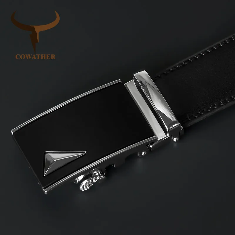 Мужской ремень из натуральной коровьей кожи с автоматической пряжкой