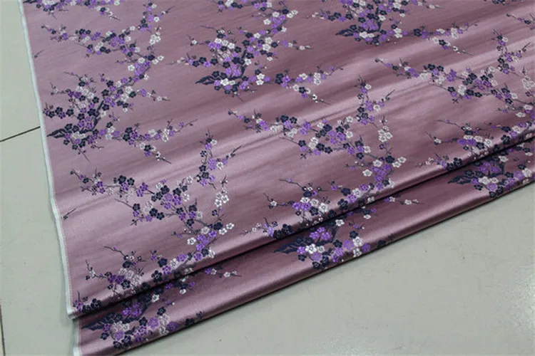 CF61 1 ярд китайский цветок сливы шелковая парча ткань Cheongsam одежда костюмы DIY Ткань для шитья кушион покрывало ткань
