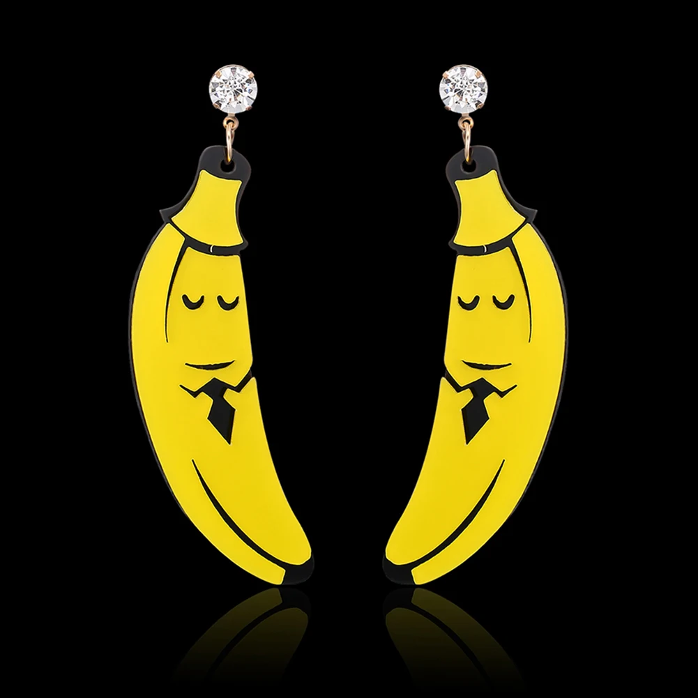 2017 Женская забавная прозрачная подвеска в виде бананов со стразами массивные