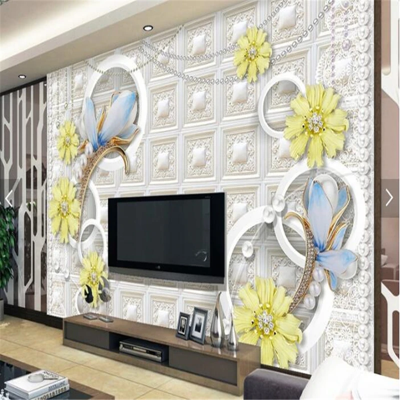 Обои beibehang для стен современные обои Хрустальное стекло Орхидея кожа мягкая