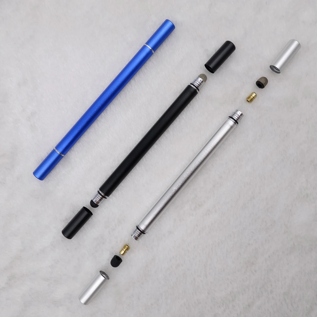 Ручка для сенсорного экрана силиконовая плюс проводящая ткань два в одном