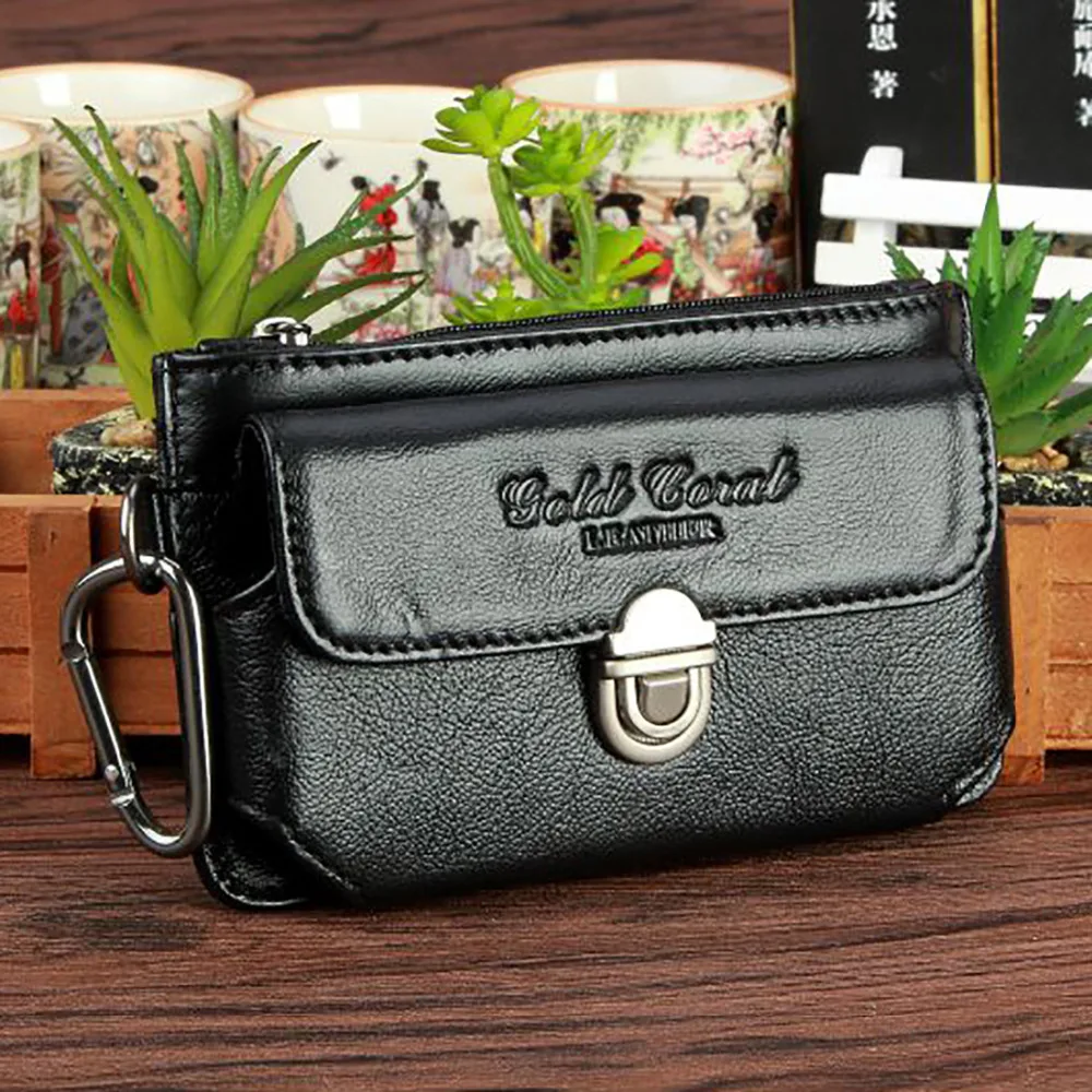 Мужской поясной чехол из натуральной воловьей кожи винтажная Дорожная сумка