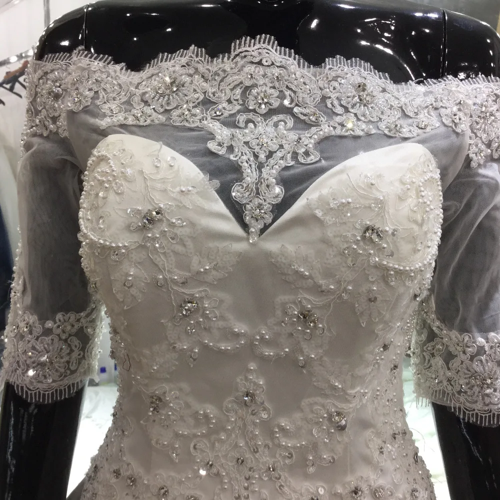Vestido De Noiva 2017 Роскошная обувь с украшением в виде кристаллов Свадебные платья