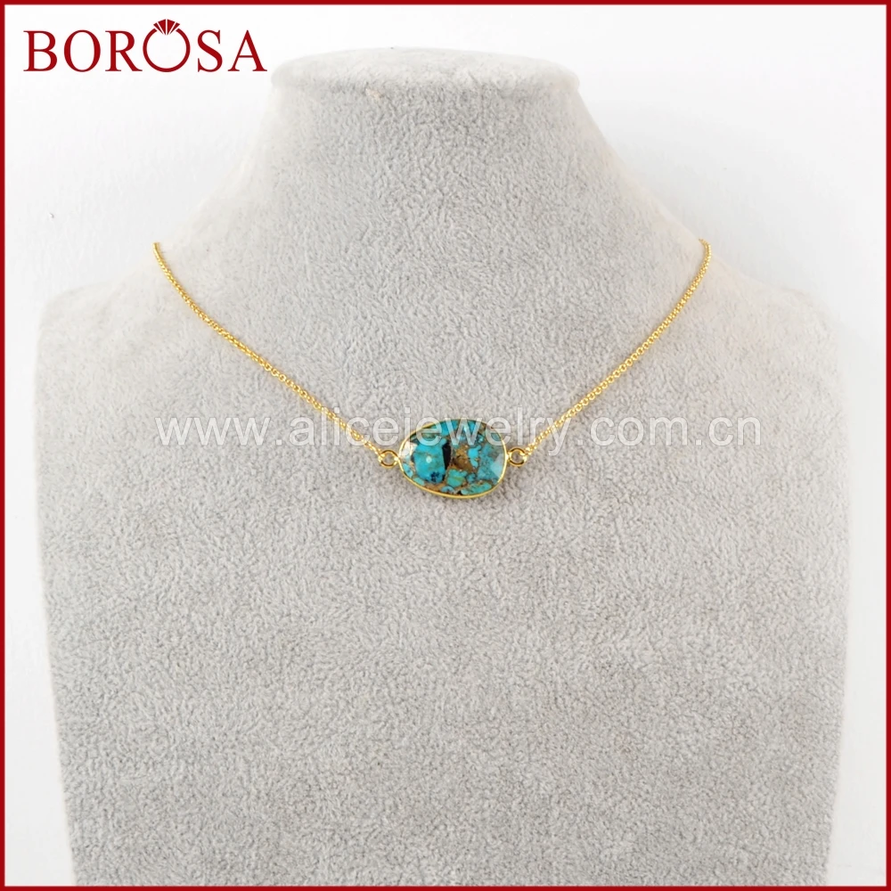 BOROSA 5/10 шт. 25 дюймов золотистый цвет медная Бриллиант Натуральный синий камень
