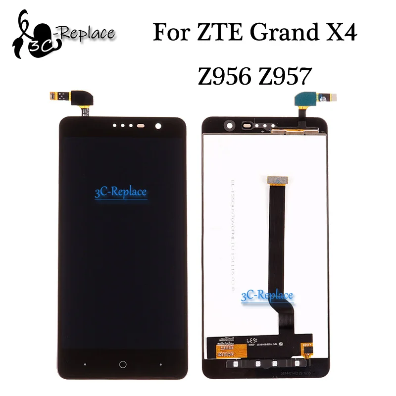 Черный ЖК-дисплей 5 дюйма для ZTE Grand X4 Z956 Z957 Z957A + фотодетали замены | Мобильные