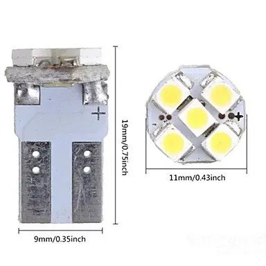 Комплект из 10 светодиодных ламп 5 светодиодов легкий свет T10-МОЩНЫЙ СВЕТИЛЬНИК |