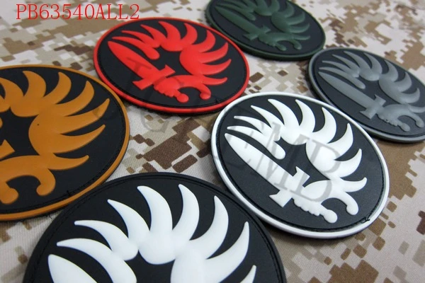 Военные тактические 3Д нашивки из ПВХ с крыльями победы Parachutist черные красные