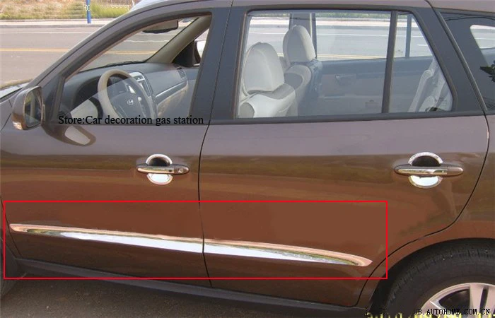 Для HYUNDAI Santa Fe хромированная Боковая дверь Молдинг протектор отделка 2007 2008 2009 2010