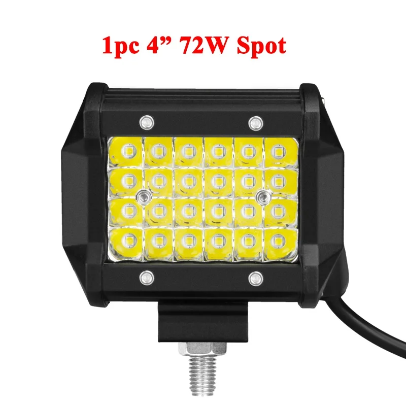 1pc 72W Spot VISORAK " 72 Вт 60 Вт светодиодный рабочий светильник для бездорожья светодиодный рабочий светильник для внедорожника 4X4 4WD автомобиля SUV ATV мотоцикла светодиодный светильник для вождения - Цвет: 1pc 72W Spot