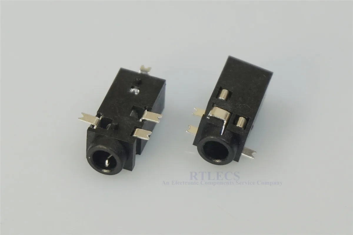 

5 pcs Audio Jack Stereo 2.5 mm Surface Mount SMT Horizontal PCB 4 contact 4 conductor TRRS Cross SJ-2504A-SMT Reflow Solder