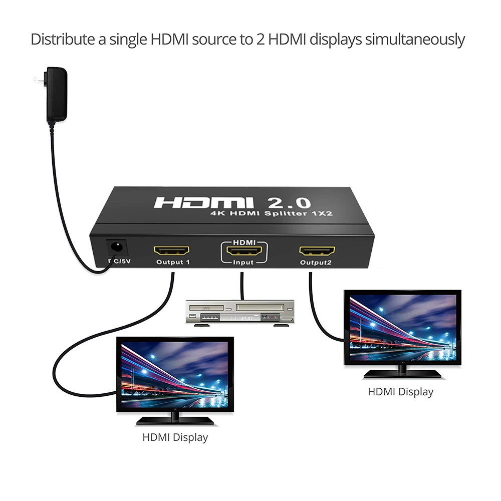 Разветвитель Aikexin HDMI 1x2 V2.0 разветвитель 2 0 1 в выхода двойной монитор поддержка Ultra