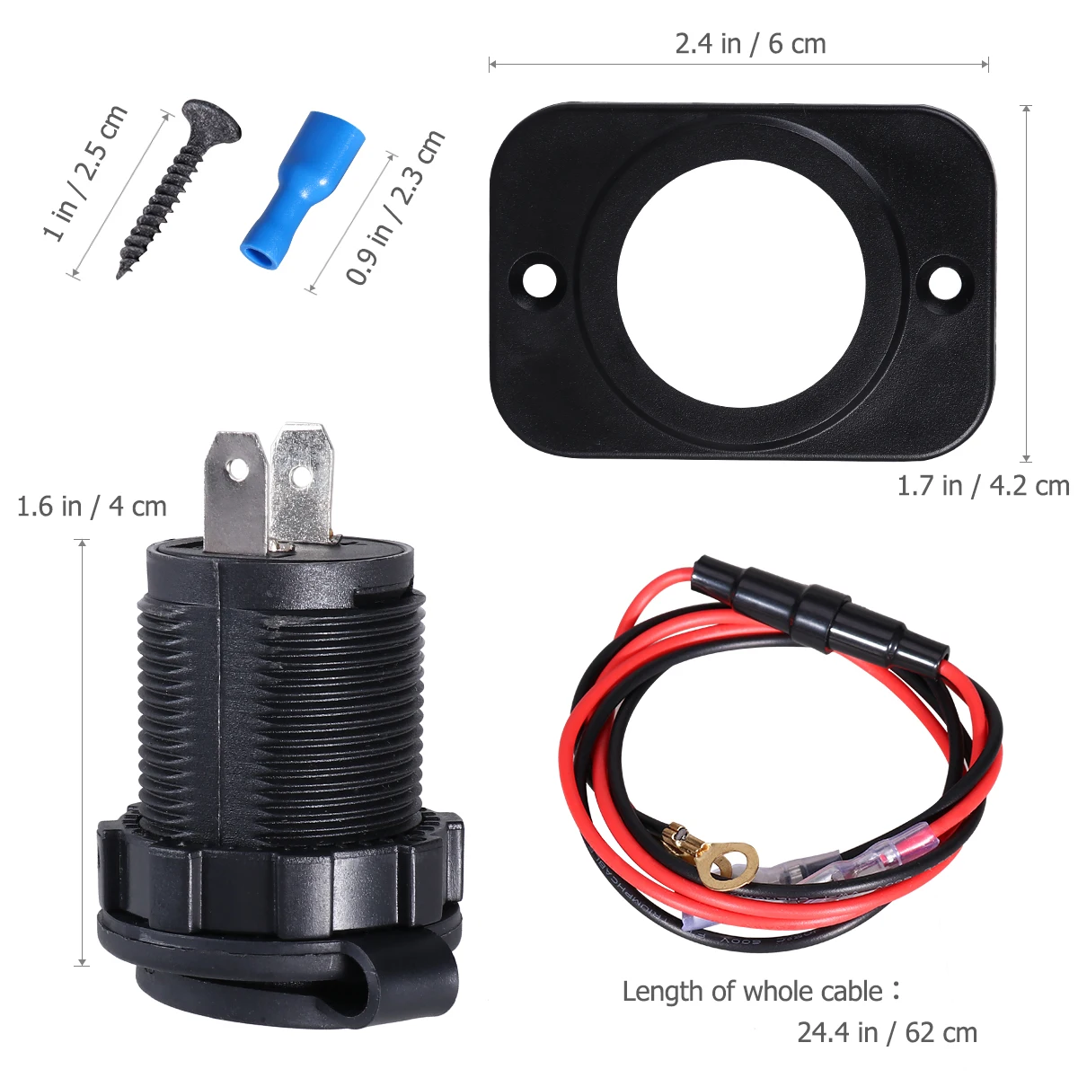 Portable Universal 12V-24V Waterproof Marine Boat Car Motorbike Cigarette Lighter Power Supply Socket Outlet Adapter Plug Kit | Автомобили