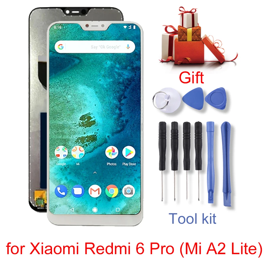 Новый для Xiaomi Redmi 6 Pro (Mi A2 Lite) ЖК экран и дигитайзер полная сборка запасные