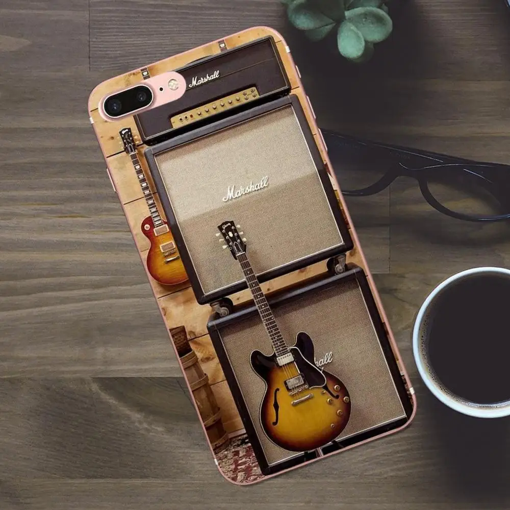 Bixedx Маршалл музыка Коробка мягкие чехлы Капа для Apple iPhone 4 4S 5 5C SE 6 6S 7 8 Plus X Galaxy A3 A5 J1
