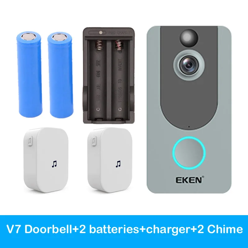 Eken V7 дверной звонок, камера 1080 P беспроводной дверной Звонок IP Smart Беспроводной безопасности ели обнаружения движения сигнализации Cloud storage Колокольчик для дома - Цвет: option4