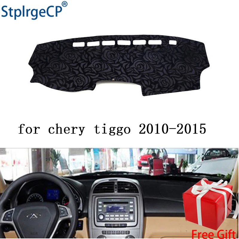 

Latest Rose Pattern Non-slip Car Dashboard Cover Dash Mat Pad DashMat ANti-UV Car Sticker for CHERY TIGGO 2010-2015 Car Styling