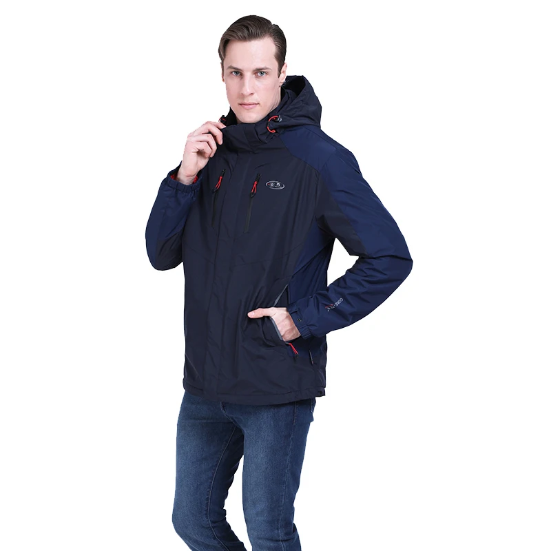 2021 Spring Jacket Men Windbreaker Autumn Casual Cotton Padded Coat Hooded Windproof Jacket Parka Red Outwear Sports Male Coats